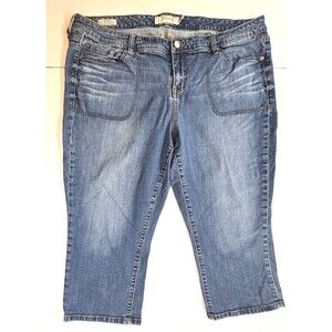 Torrid Jean Capris Womens 22 Blue Stretch Skinny  Denim Distressed
